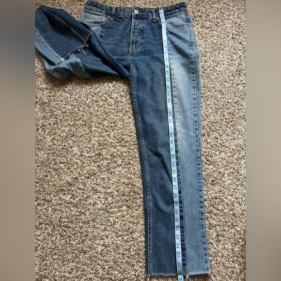 BDG Jessye Women’s Two-Tone Light & Dark Wash Straight Leg Jeans Size 28 - Picture 13 of 14